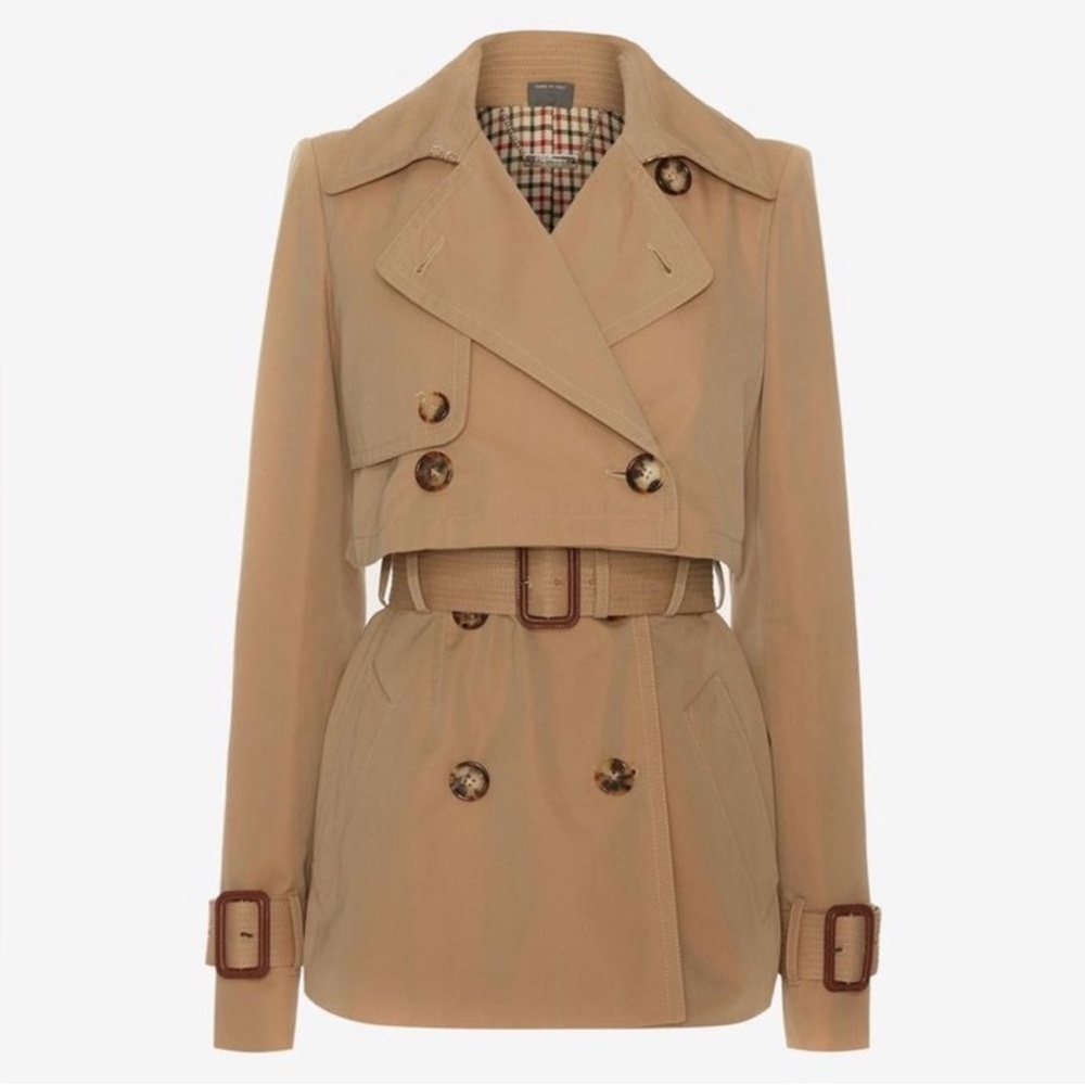 Alexander McQueen Tan Double-Breasted Trench Coat